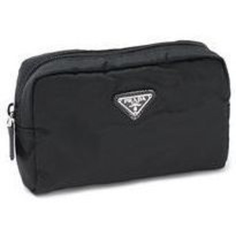 Prada Triangle Nylon Pouch Black - image 1